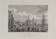 KG 07912
<br/>
Rapenburg te Leiden vanaf de Nieuwsteegbrug na de buskruitramp van 1807
<br/>
<em>Marcus, Jacob Ernst (1774-1826)</em>